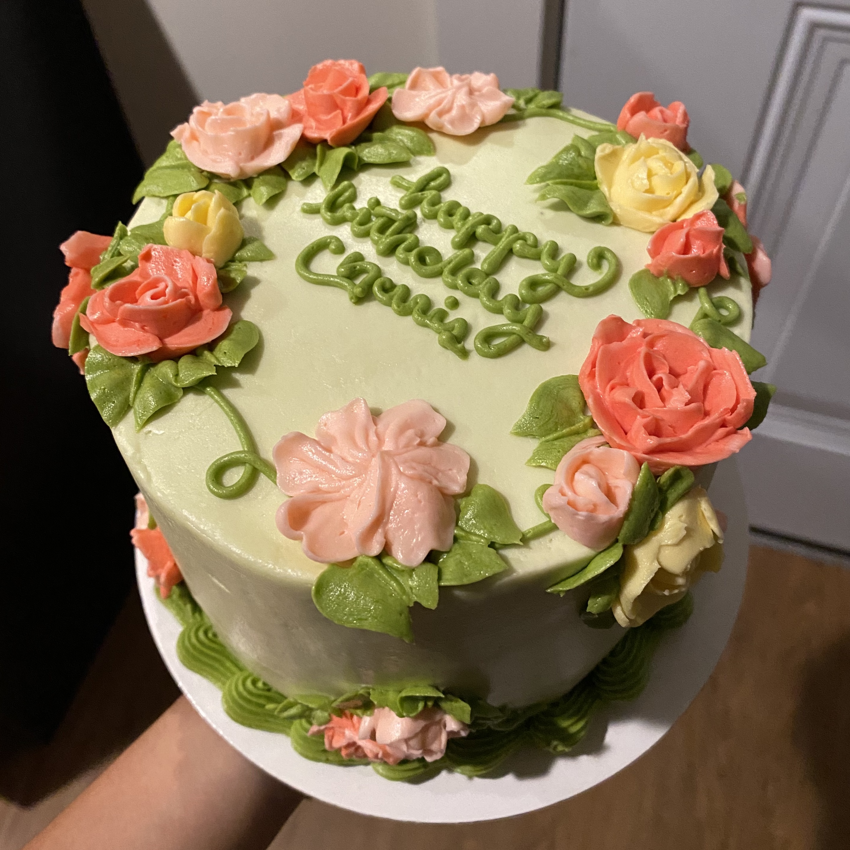tall floral cake