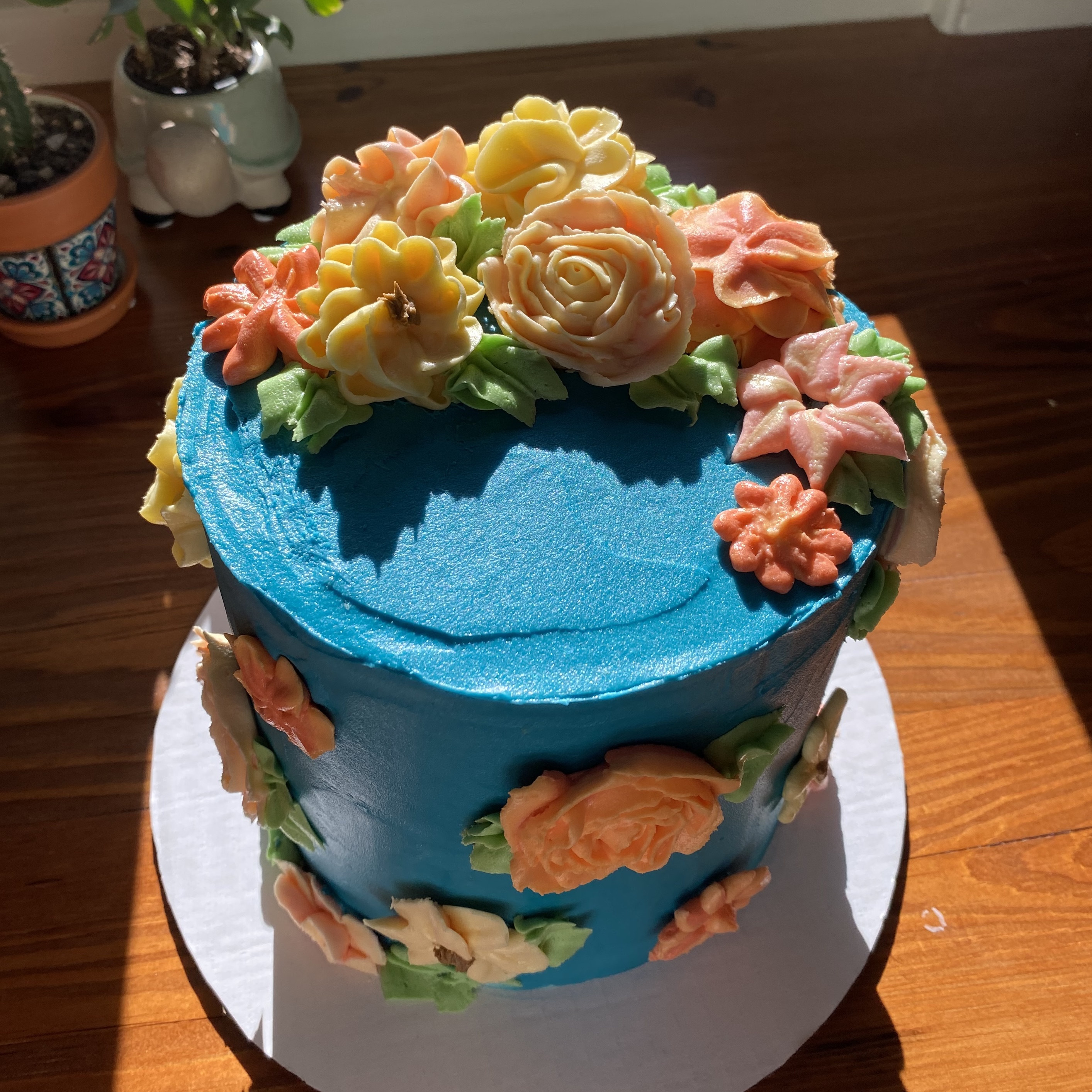 tall floral cake